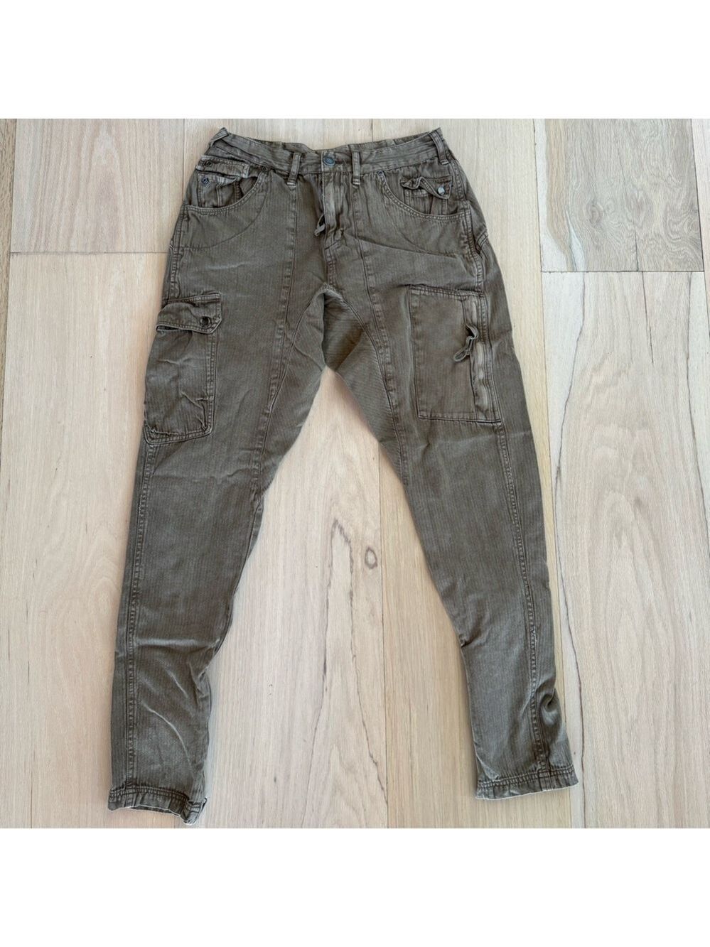 Free People Rule Breaker Slim Pants Size 6 Olive NWOT - Picture 2 of 9